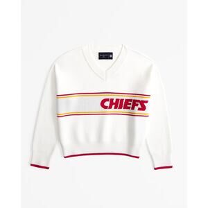 Abercrombie & Fitch Kansas City Chiefs Luxe-Loft V-Neck Sweater - L